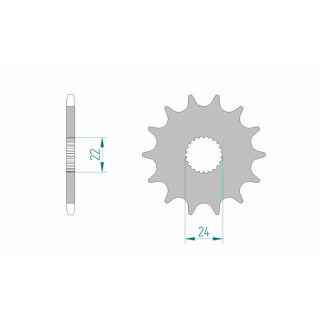 Pignon AFAM acier standard 61201 - 520 - 17 dents | Oxmoto