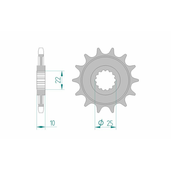 Pignon AFAM acier standard 94312 - 520 - 13 dents | Oxmoto