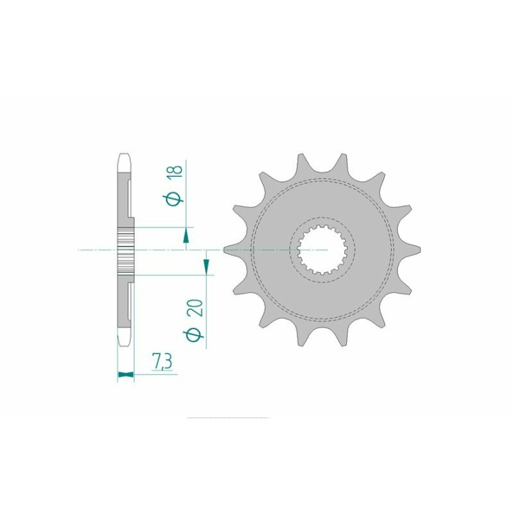 Pignon AFAM acier standard 20206 - 520 - 14 dents | Oxmoto