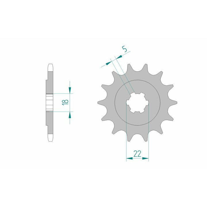 Pignon AFAM acier anti-boue 24201 - 520 - 13 dents | Oxmoto