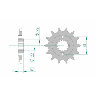 Pignon AFAM acier standard 24505 - 520 - 15 dents | Oxmoto