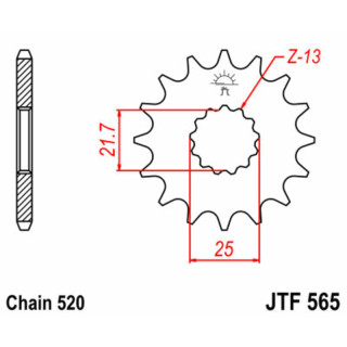 Pignon jt sprockets acier standard 565 - 520 - 15 dents
