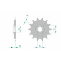 Pignon AFAM acier standard 64200 - 520 - 14 dents | Oxmoto