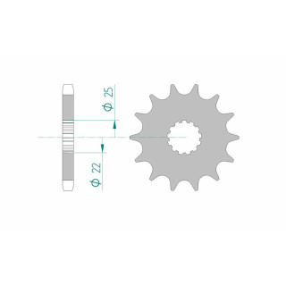 Pignon AFAM acier standard 28400 - 530 - 15 dents | Oxmoto