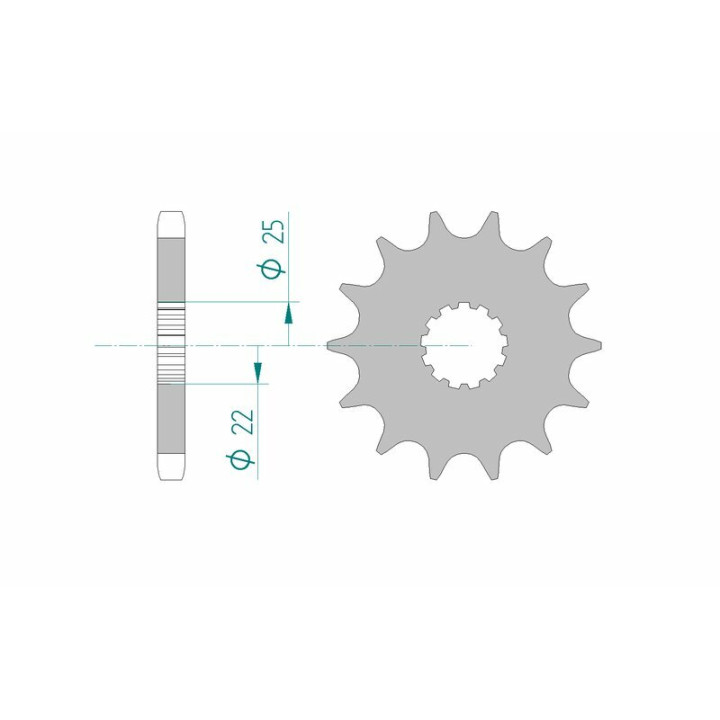 Pignon AFAM acier standard 28400 - 530 - 15 dents | Oxmoto