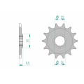 Pignon AFAM acier standard 22406 - 520 - 14 dents | Oxmoto