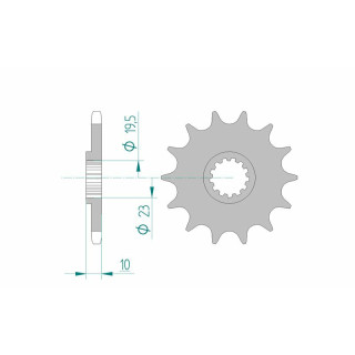 Pignon AFAM acier standard 22303 - 520 - 14 dents | Oxmoto