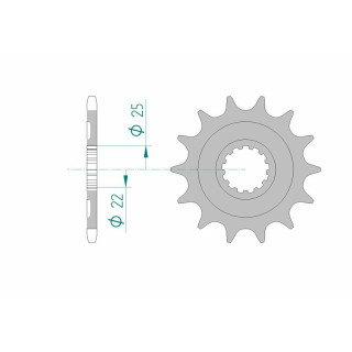 Pignon AFAM acier standard 27502 - 520 - 13 dents | Oxmoto