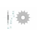 Pignon AFAM acier anti-boue 20210 - 520 - 14 dents | Oxmoto