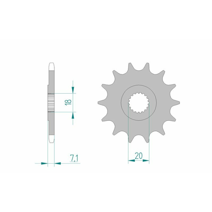 Pignon AFAM acier anti-boue 22203 - 520 - 12 dents | Oxmoto