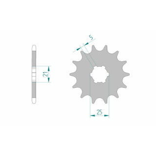 Pignon AFAM acier anti-boue 30300 - 520 - 15 dents | Oxmoto