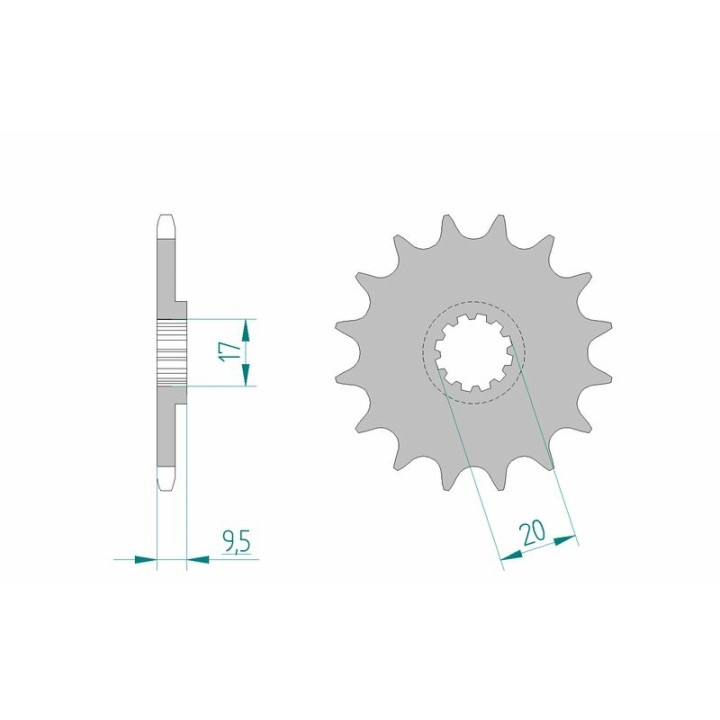 Pignon AFAM acier anti-boue 94120 - 420 - 14 dents | Oxmoto