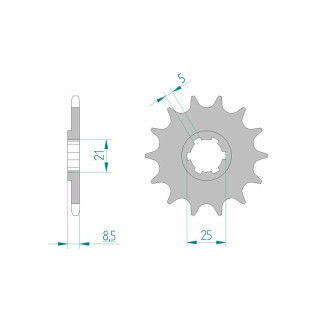 Pignon AFAM acier standard 24302 - 520 - 15 dents | Oxmoto