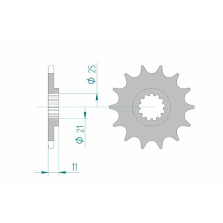 Pignon AFAM acier standard 64500 - 520 - 14 dents | Oxmoto