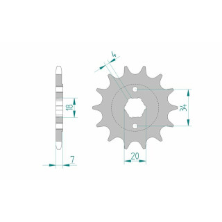 Pignon AFAM acier standard 20202 - 520 - 12 dents | Oxmoto