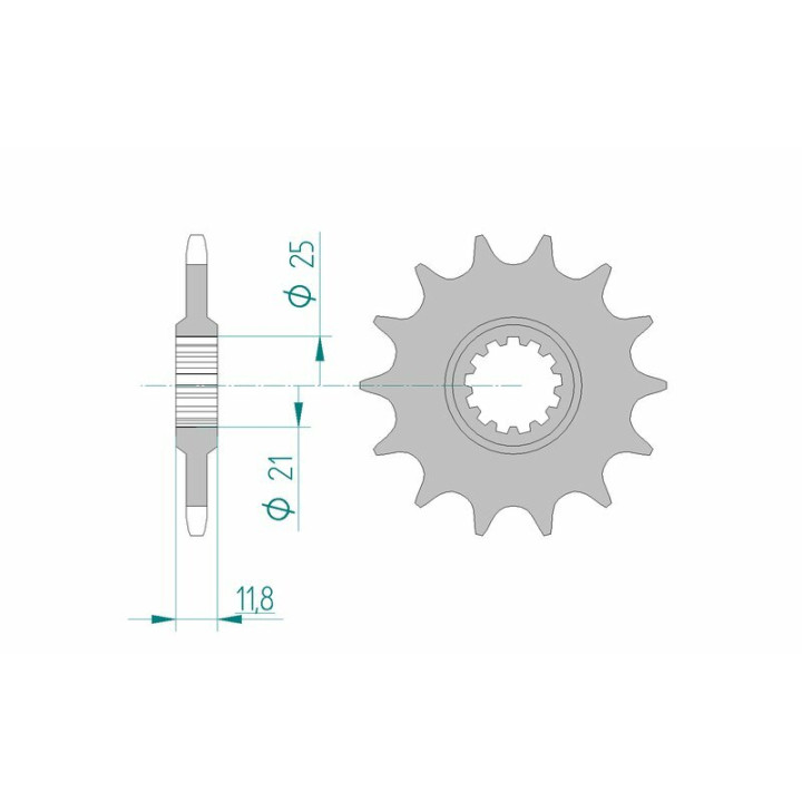 Pignon AFAM acier standard 64302 - 520 - 13 dents | Oxmoto
