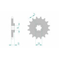 Pignon AFAM acier standard 94117 - 428 - 16 dents | Oxmoto