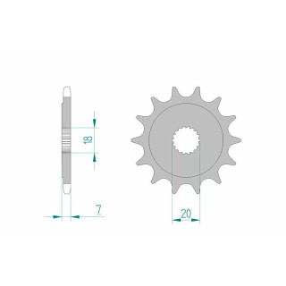 Pignon AFAM acier standard 22202 - 520 - 12 dents | Oxmoto