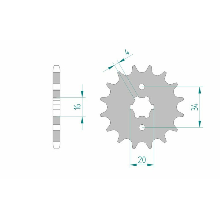 Pignon AFAM acier standard 21200 - 428 - 14 dents | Oxmoto