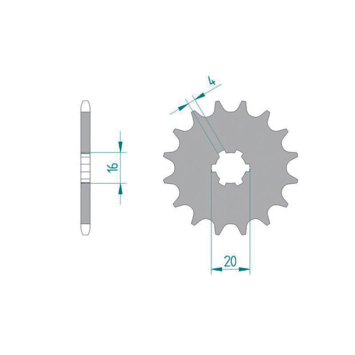 Pignon AFAM acier standard 30100 - 420 - 14 dents | Oxmoto