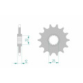 Pignon AFAM acier anti-boue 94313 - 520 - 13 dents | Oxmoto