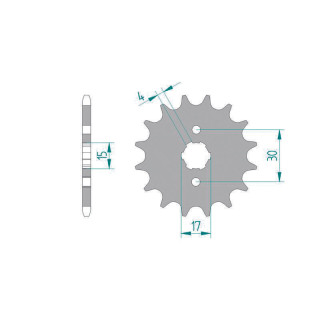 Pignon AFAM acier standard 20101 - 420 - 15 dents | Oxmoto