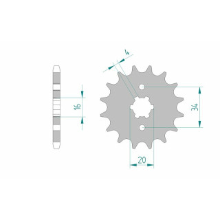 Pignon AFAM acier standard 21200 - 428 - 17 dents | Oxmoto