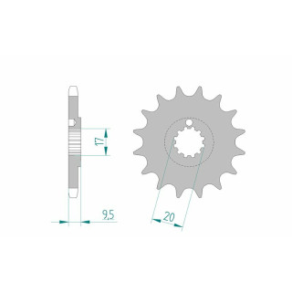 Pignon AFAM acier standard 94202 - 428 - 13 dents | Oxmoto
