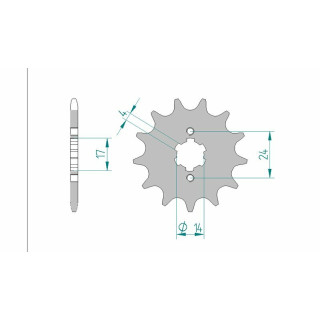 Pignon AFAM acier standard 49102 - 420 - 12 dents | Oxmoto