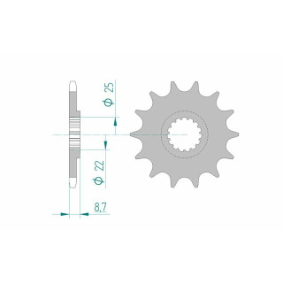 Pignon AFAM acier anti-boue 73301 - 520 - 12 dents | Oxmoto
