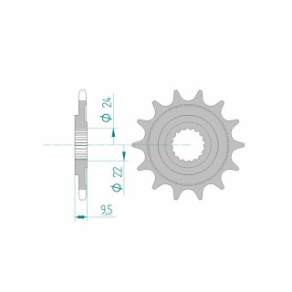 Pignon AFAM acier anti-boue 20311 - 520 - 14 dents | Oxmoto