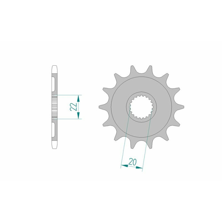 Pignon AFAM acier standard 21309 - 520 - 12 dents | Oxmoto