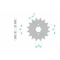 Pignon AFAM acier standard 21207 - 428 - 13 dents | Oxmoto