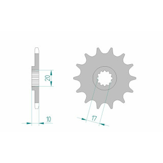 Pignon AFAM acier standard 64201 - 520 - 13 dents | Oxmoto
