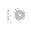Pignon AFAM acier standard 20305 - 520 - 12 dents | Oxmoto