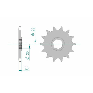 Pignon AFAM acier standard 20210 - 520 - 13 dents | Oxmoto