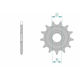 Pignon AFAM acier standard 64305 - 520 - 12 dents | Oxmoto