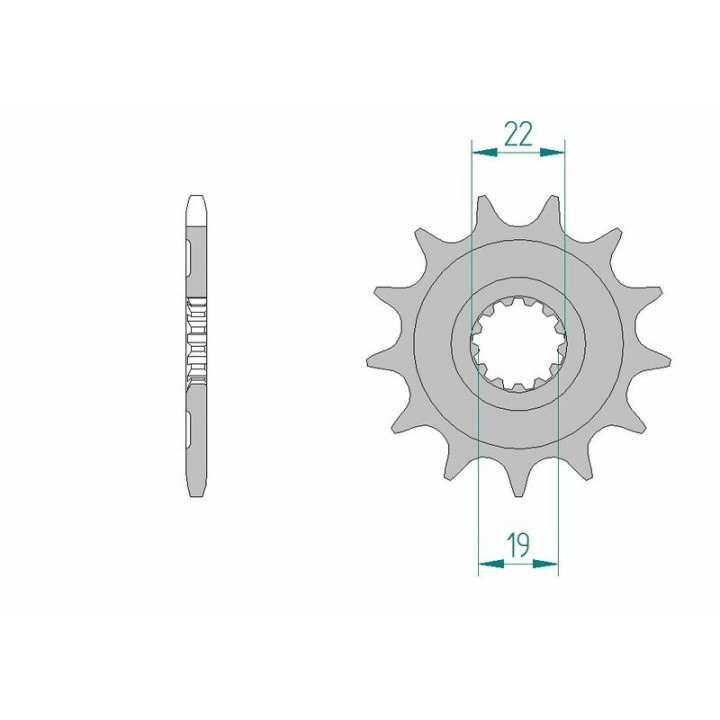 Pignon AFAM acier standard 64305 - 520 - 12 dents | Oxmoto
