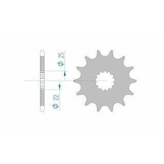 Pignon AFAM acier standard 27500 - 520 - 12 dents | Oxmoto