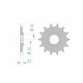 Pignon AFAM acier standard 73301 - 520 - 14 dents | Oxmoto