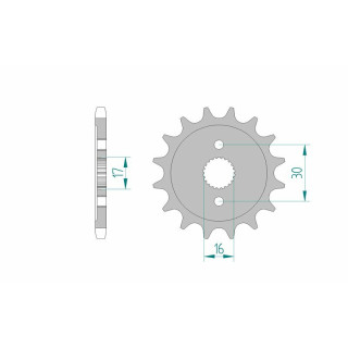 Pignon AFAM acier standard 20108 - 428 - 14 dents | Oxmoto