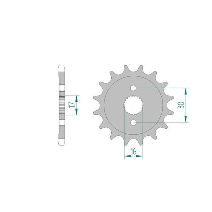 Pignon AFAM acier standard 20108 - 428 - 14 dents | Oxmoto