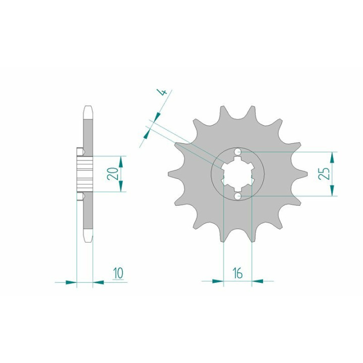 Pignon AFAM acier standard 64200 - 520 - 13 dents | Oxmoto