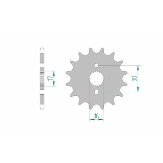 Pignon AFAM acier standard 20105 - 420 - 14 dents | Oxmoto