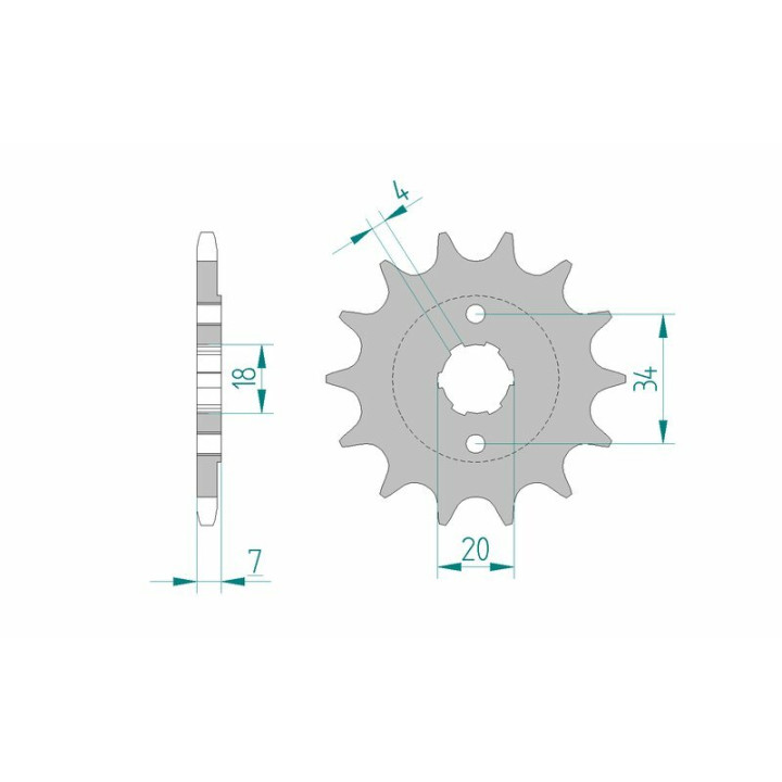 Pignon AFAM acier standard 20202 - 520 - 13 dents | Oxmoto