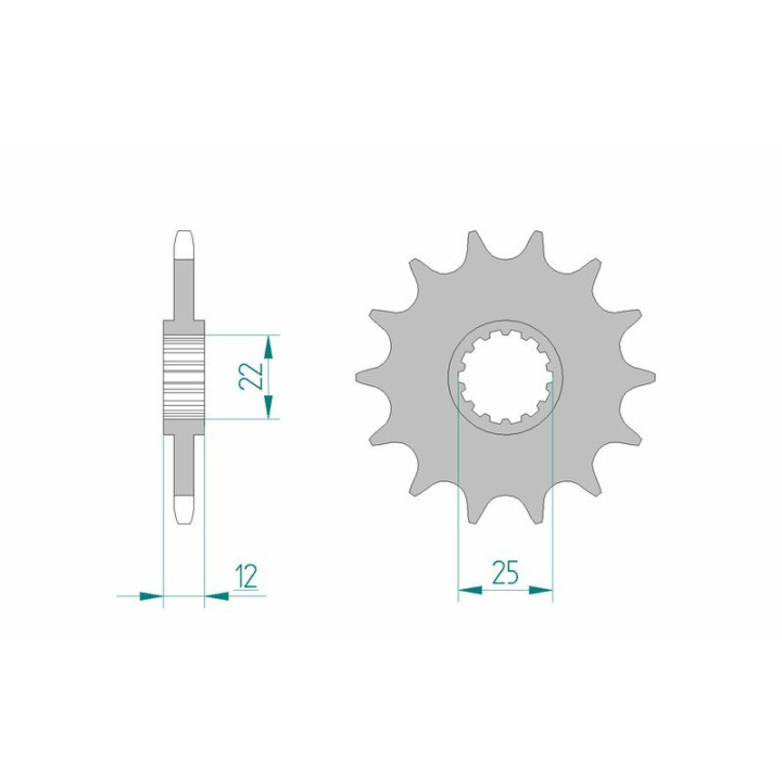Pignon AFAM acier standard 94313 - 520 - 13 dents | Oxmoto