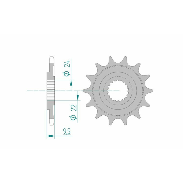 Pignon AFAM acier standard 20311 - 520 - 15 dents | Oxmoto
