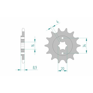 Pignon AFAM acier standard 21300 - 520 - 13 dents | Oxmoto