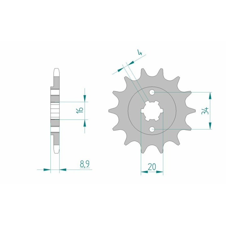 Pignon AFAM acier standard 21300 - 520 - 13 dents | Oxmoto