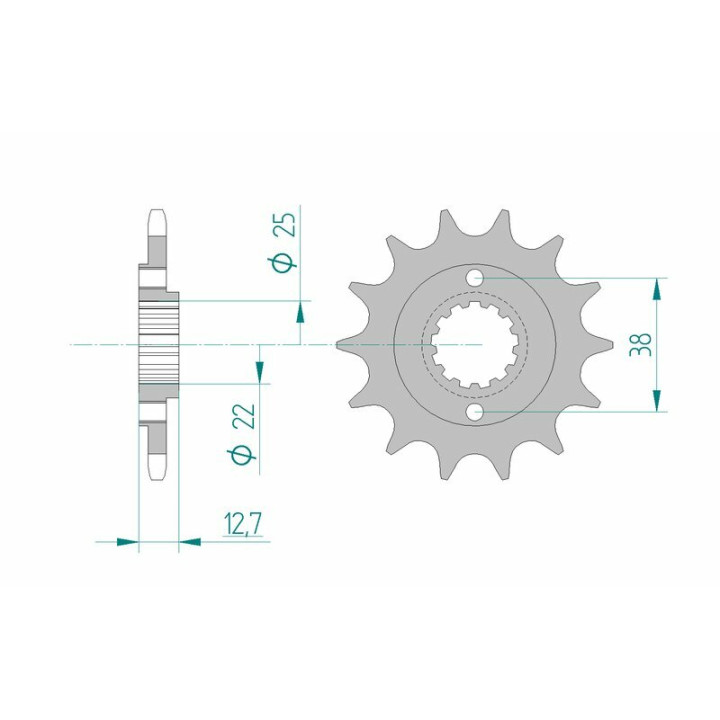 Pignon AFAM acier standard 24505 - 520 - 13 dents | Oxmoto